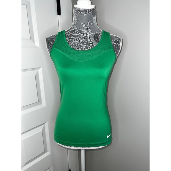 Nike Pro Dri Fit Kelly Green Mesh Back Athletic Tank Top Women’s Size Small S - Picture 1 of 6